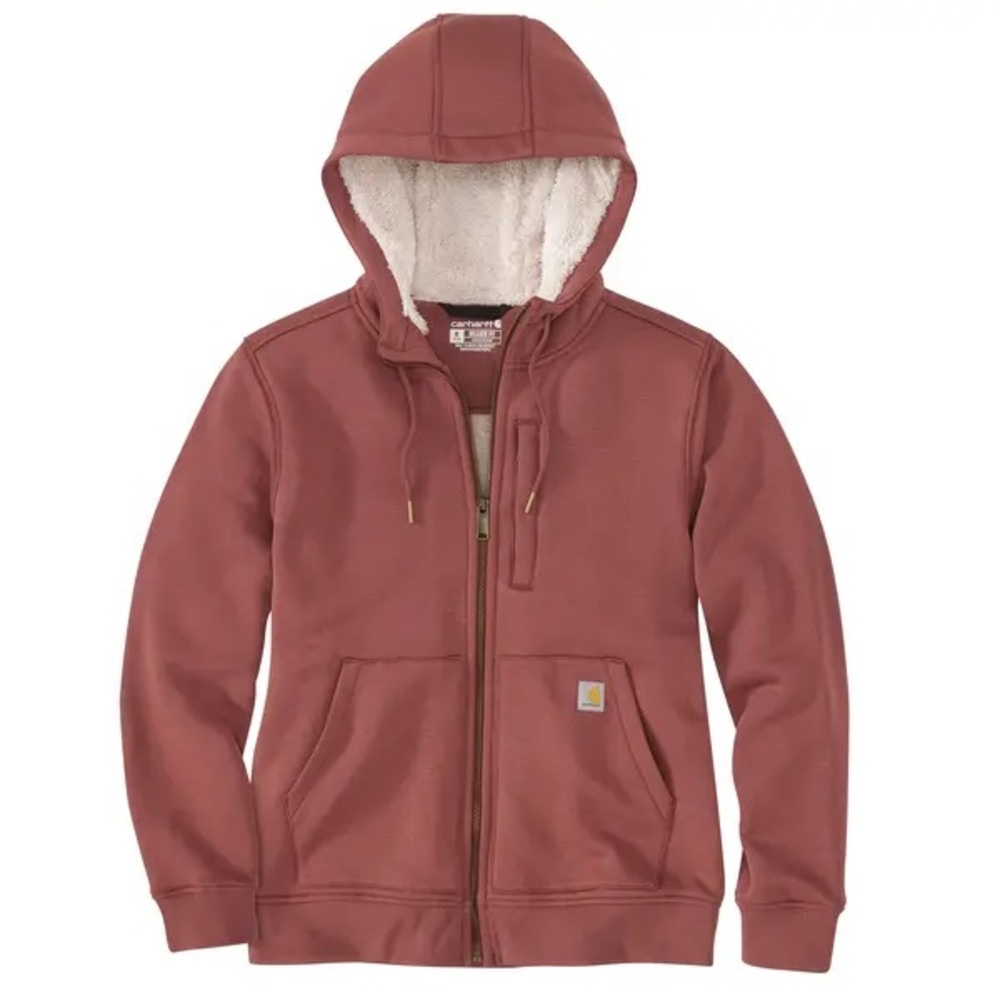 CARHARTT WOMEN'S RELAXED FIT MIDWEIGHT SHERPA-LINED FULL-ZIP - SABLE